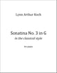 Sonatina No. 3 in G piano sheet music cover